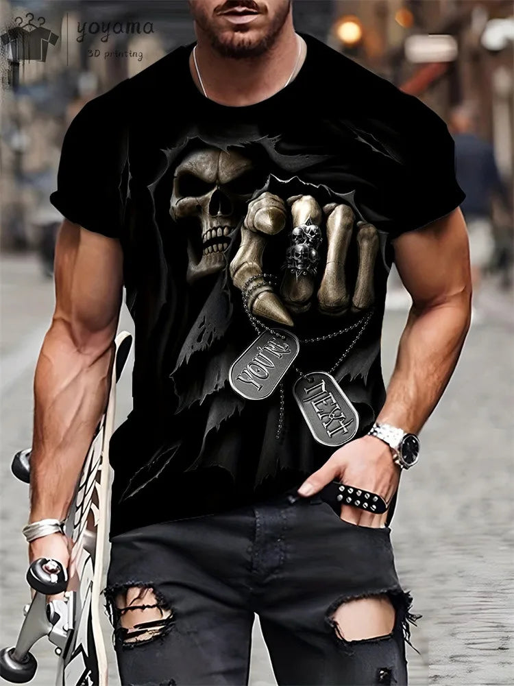 Men's Horror Skull Print T-Shirt 3