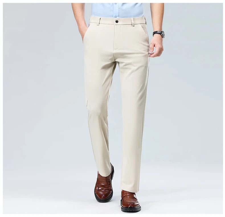 Men's Business Casual Elastic Formal Pants