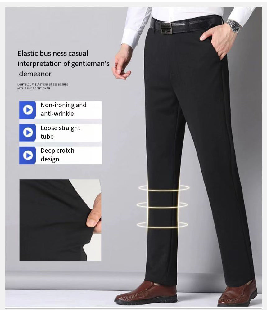 Men's Business Casual Elastic Formal Pants