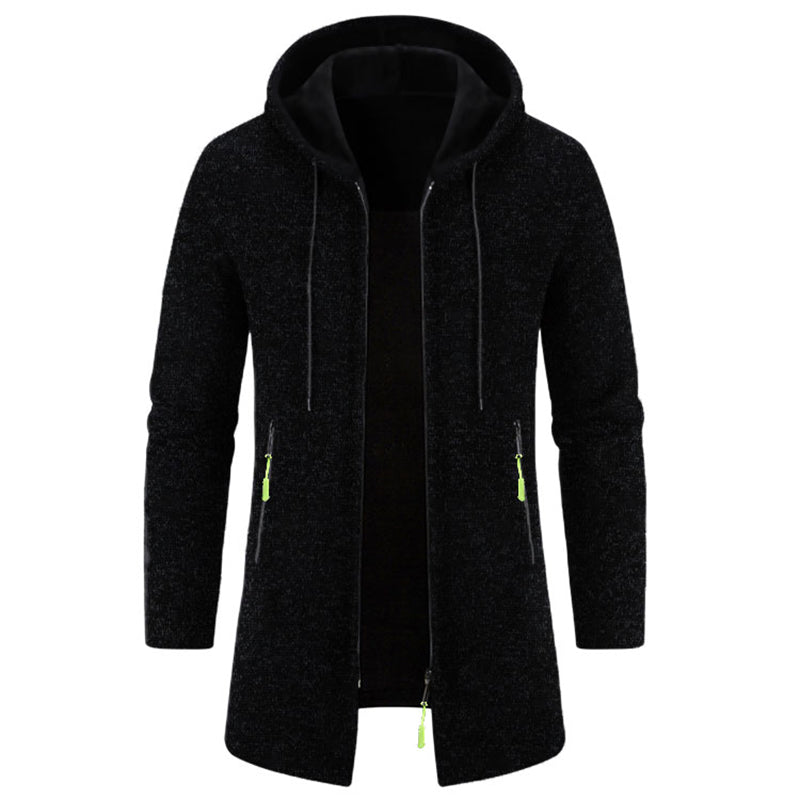 Zipper, Hooded Mens Oversize Winter Top Jacket Coat.