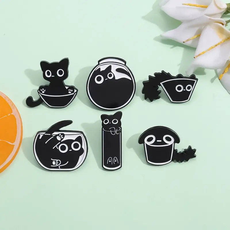 7Pcs/Cute Cat Enamel Pins