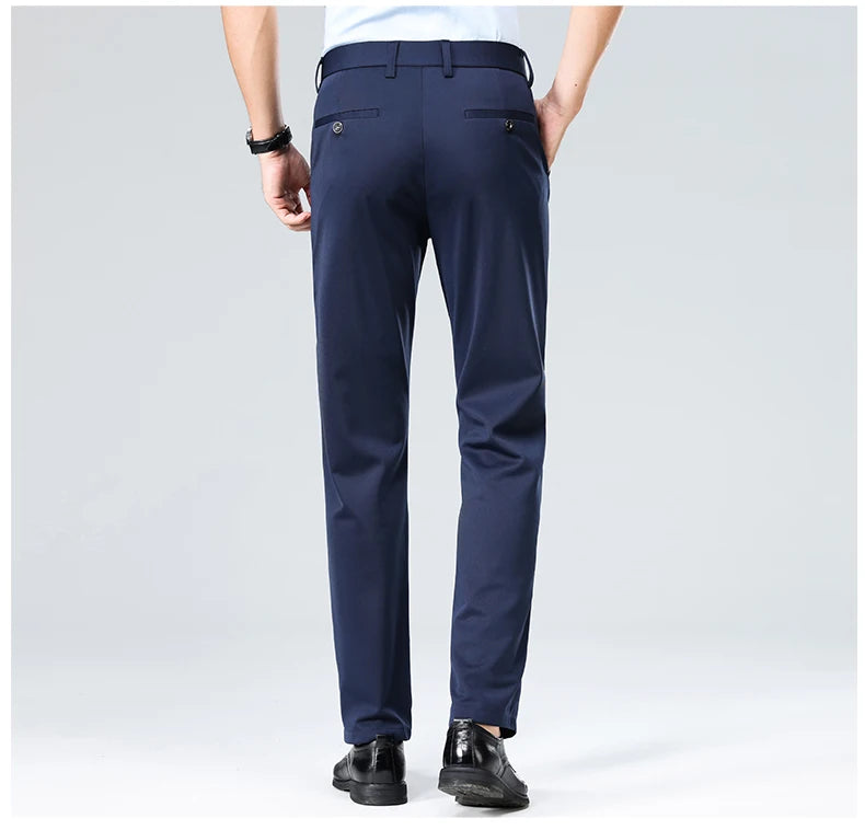 Men's Business Casual Elastic Formal Pants