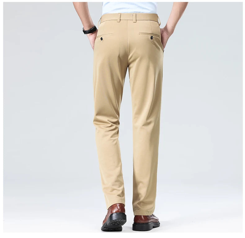 Men's Business Casual Elastic Formal Pants